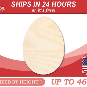 Unfinished Wooden Craft Easter Eggs from 1&quot; up to 46&quot;  DIY