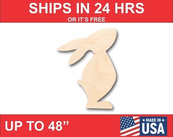Unfinished Wooden Standing Rabbit Shape - Craft - up to 36" DIY