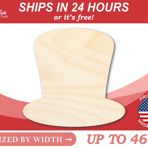 Unfinished Wooden Hat - Magician's Top Hat- Craft from 1" up to 46"  DIY