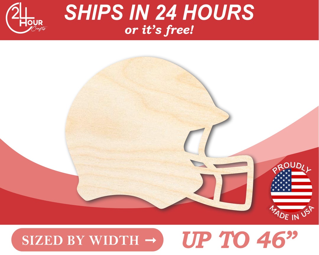 Unfinished Wooden Football Helmet Shape DIY Helmet Craft From 1 up to