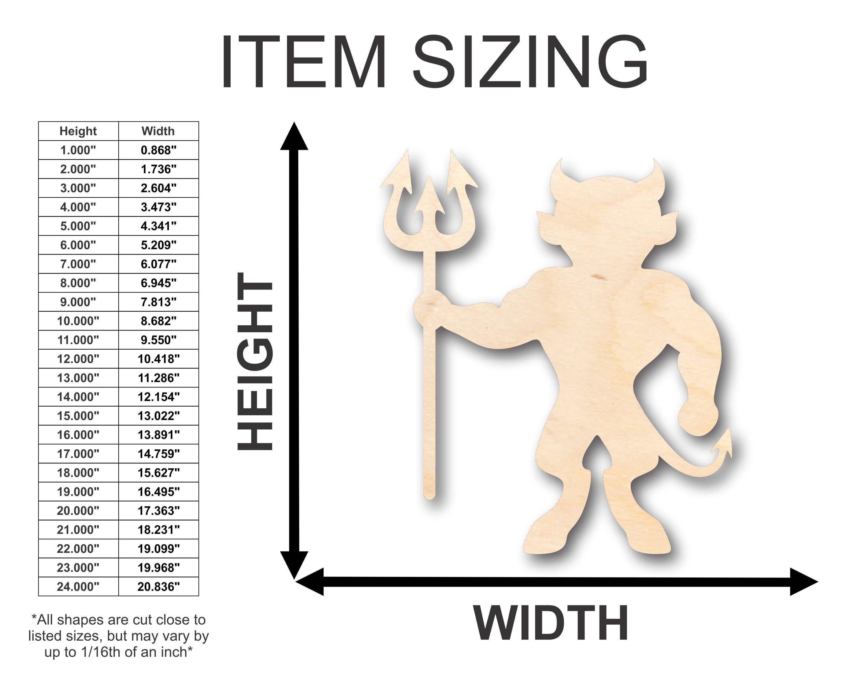 Unfinished Wooden Devil Shape - Craft - From 1