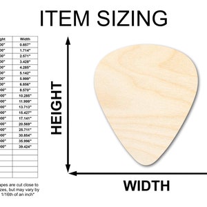 Unfinished Wooden Guitar Pick Shape Music Craft from 1 up to 46 DIY image 2