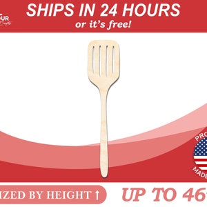 Unfinished Wooden Spatula Silhoutte - Craft- from 1&quot; up to 46&quot; DIY