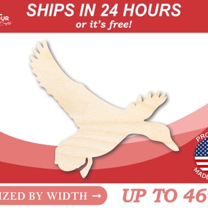 Unfinished Wooden Duck Mallard Silhoutte - Craft- from 1&quot; up to 46&quot; DIY
