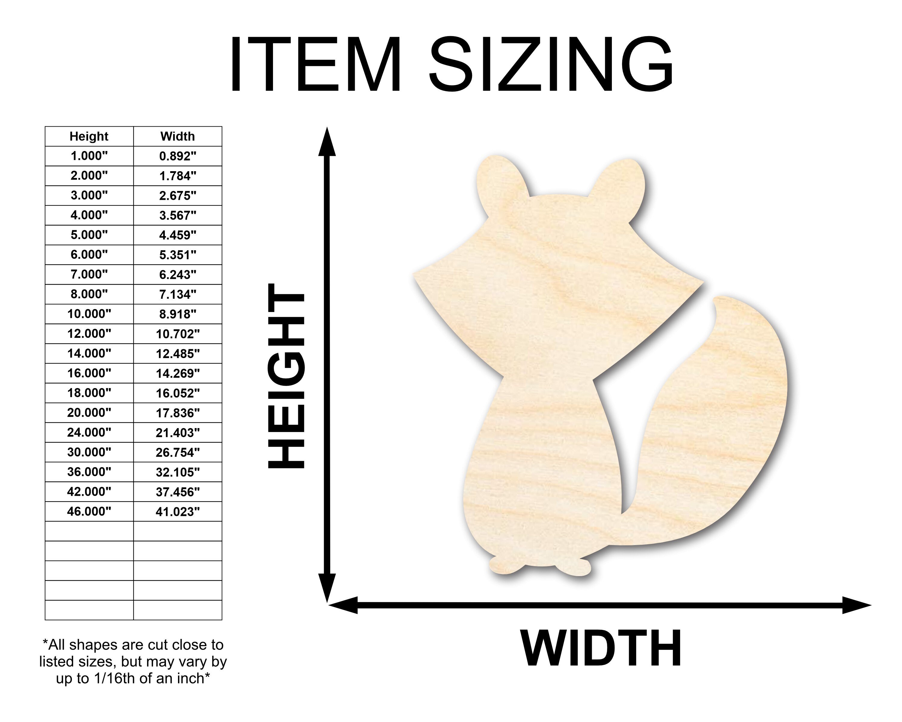 Fox Design Using 2x6 Unfinished Wooden Cartoon Fox Shape - Craft - From 1