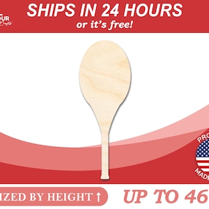 Unfinished Wooden Tennis Racket Shape - Craft - from 1" up to 46" DIY
