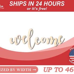 Découpe de bienvenue en bois brut jusqu'à 120 cm de large - Décoration d'intérieur DIY