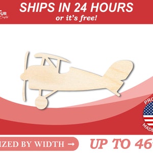 Unfinished Wooden Toy Plane Silhoutte - Craft- from 1&quot; up to 46&quot; DIY