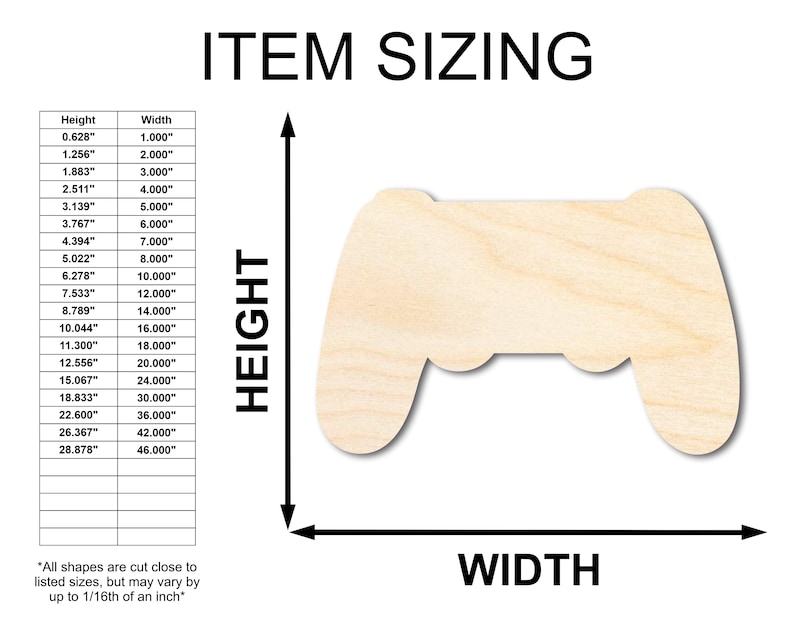 Unfinished Wood Game Controller Silhouette - Craft- From 1