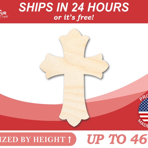 Unfinished Wooden Patonse Cross Shape - Craft - from 1" up to 46" DIY