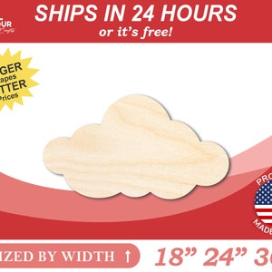 Bigger Better | Unfinished Wood Cloud Silhouette |  DIY Craft Cutout