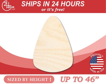 Unfinished Wooden Candy Corn Shape - Halloween - Craft - from 1" up to 46"  DIY