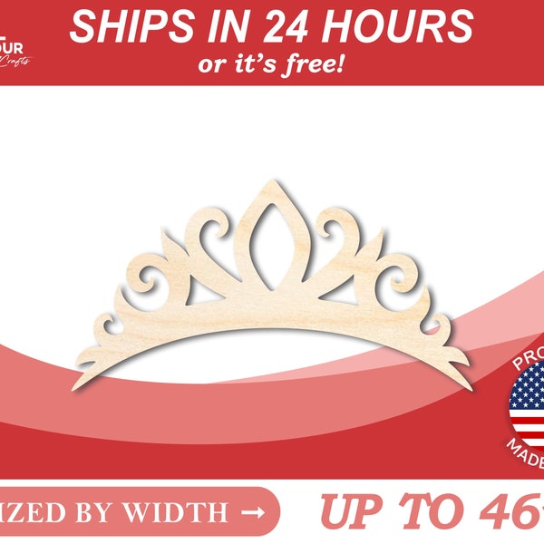 Unfinished Wooden Tiara Crown Shape - Royalty - Craft - from 1" up to 46"  DIY