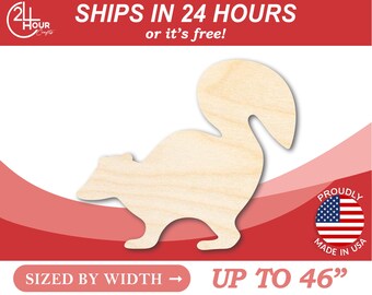 Unfinished Wooden Skunk Shape - Animal - Craft - from 1" up to 46"  DIY