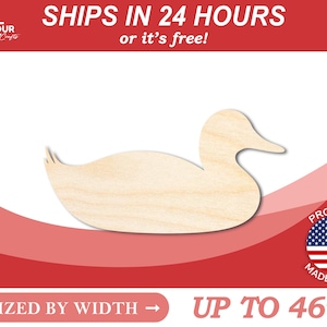 May include: A wooden cutout of a duck, sized by width up to 46 inches. The cutout is made in the USA and ships in 24 hours or it's free.