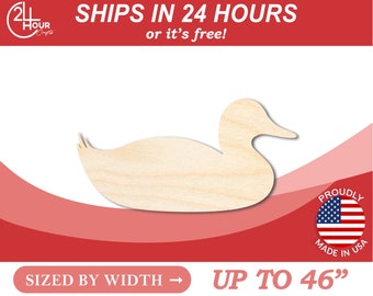 Unfinished Wooden Sitting Duck Shape - Animal - Wildlife - Craft - from 1" up to 46"  DIY