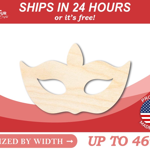 Unfinished Wooden Masquerade Mask Shape - Party - Carnival - Craft from 1" up to 46"  DIY