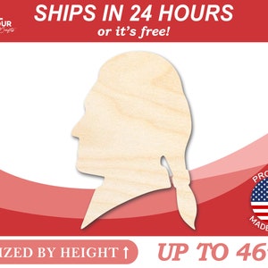 Unfinished Wooden Thomas Jefferson Shape - History - America - Craft - from 1&quot; up to 46&quot;  DIY