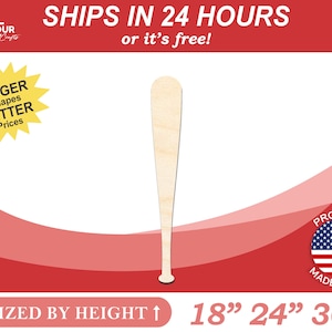 Bigger Better | Unfinished Wood Baseball Bat Shape | DIY Craft Cutout |