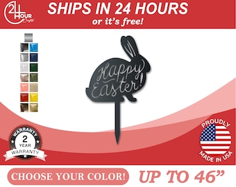 Metal Easter Bunny Garden Stake
