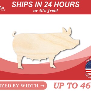 Unfinished Wooden Pig Sow Shape - Farm Animal - Craft - from 1&quot; up to 46&quot;  DIY