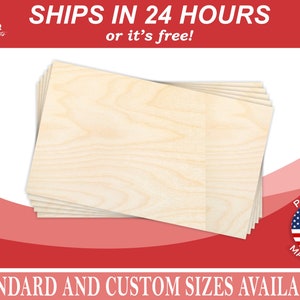 Baltic Birch Sheets - Glowforge Ready - BB/BB Premium Wood 1/8" or 1/4" (3mm or 6mm)