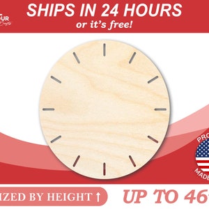 Unfinished Wooden Simple Clock Shape Craft from 1 up to 46 DIY image 1