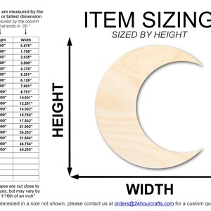 Bigger Better | Unfinished Wood Crescent Moon Shape | DIY Craft Cutout | image 3