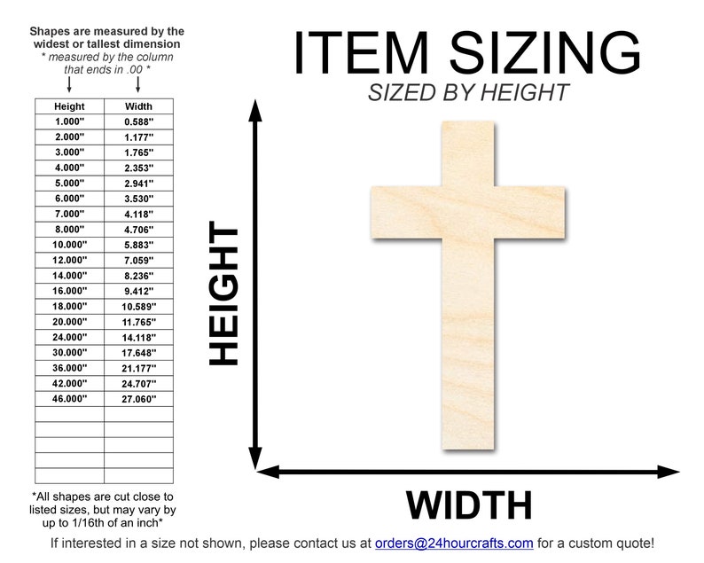 Bigger Better | Unfinished Wood Tall Cross Shape | DIY Craft Cutout ...
