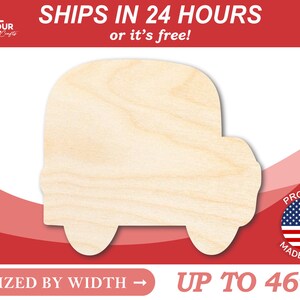 Unfinished Wooden School Bus Silhoutte - Craft- from 1&quot; up to 46&quot; DIY