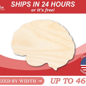 May include: A wooden cutout of a brain, sized by width up to 46 inches. The cutout is made in the USA and ships within 24 hours or it's free.