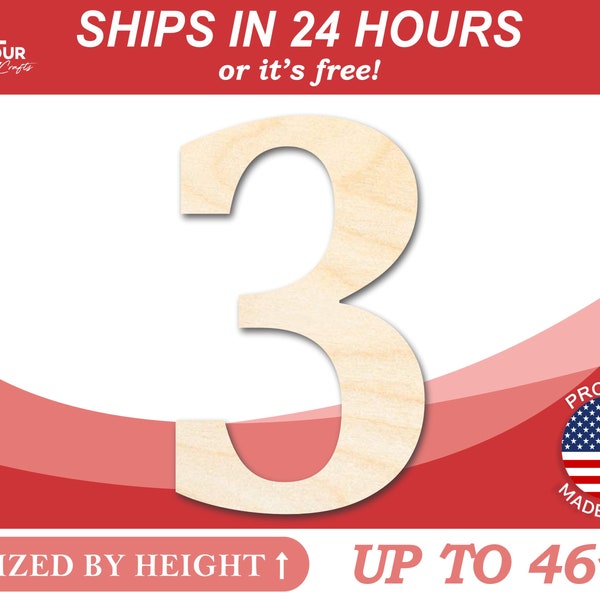 Unvollendete hölzerne Cambria-Form Nummer 3 – Basteln – von 2,5 cm bis 116,8 cm zum Selbermachen