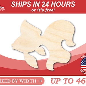Unfinished Wooden Goldfish Shape - Pet - Ocean - Craft - from 1&quot; up to 46&quot;  DIY