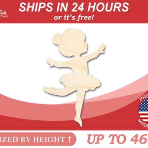 Unfinished Wooden Dancer Shape - Craft - from 1&quot; up to 46&quot; DIY