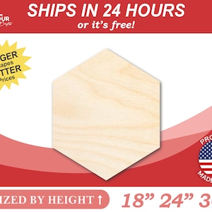 Bigger Better | Unfinished Wood Hexagon Shape | DIY Craft Cutout |