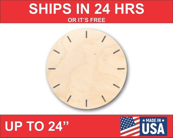 Unfinished Wooden Simple Clock Shape Craft up to 36 | Etsy