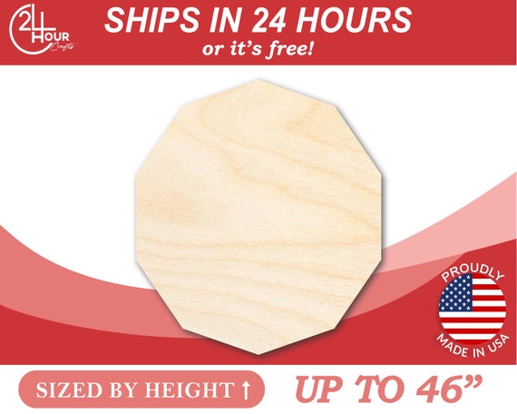 Unfinished Wooden Decagon Shape Craft From 1 up to 46 DIY 