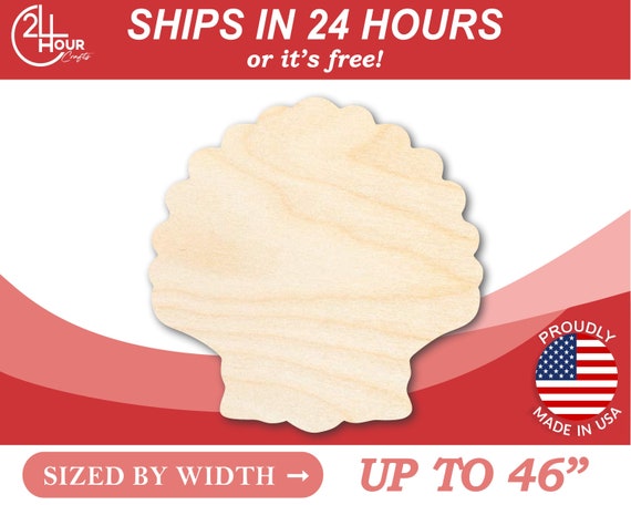 Unfinished Wooden Sea Shell Clam Silhoutte Craft From 1 up to 46 DIY -   Israel