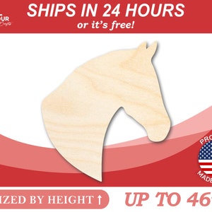 Unfinished Wooden Horse Head Silhoutte - Craft- from 1&quot; up to 46&quot; DIY