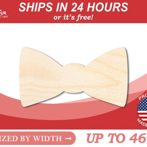 Forme de noeud papillon en bois non finie - Garçons d'honneur - Artisanat - de 2,5 cm à 127 cm à faire soi-même