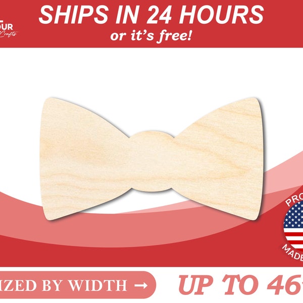 Unfinished Wooden Bow Tie Shape - Groomsmen - Craft - from 1" up to 46"  DIY