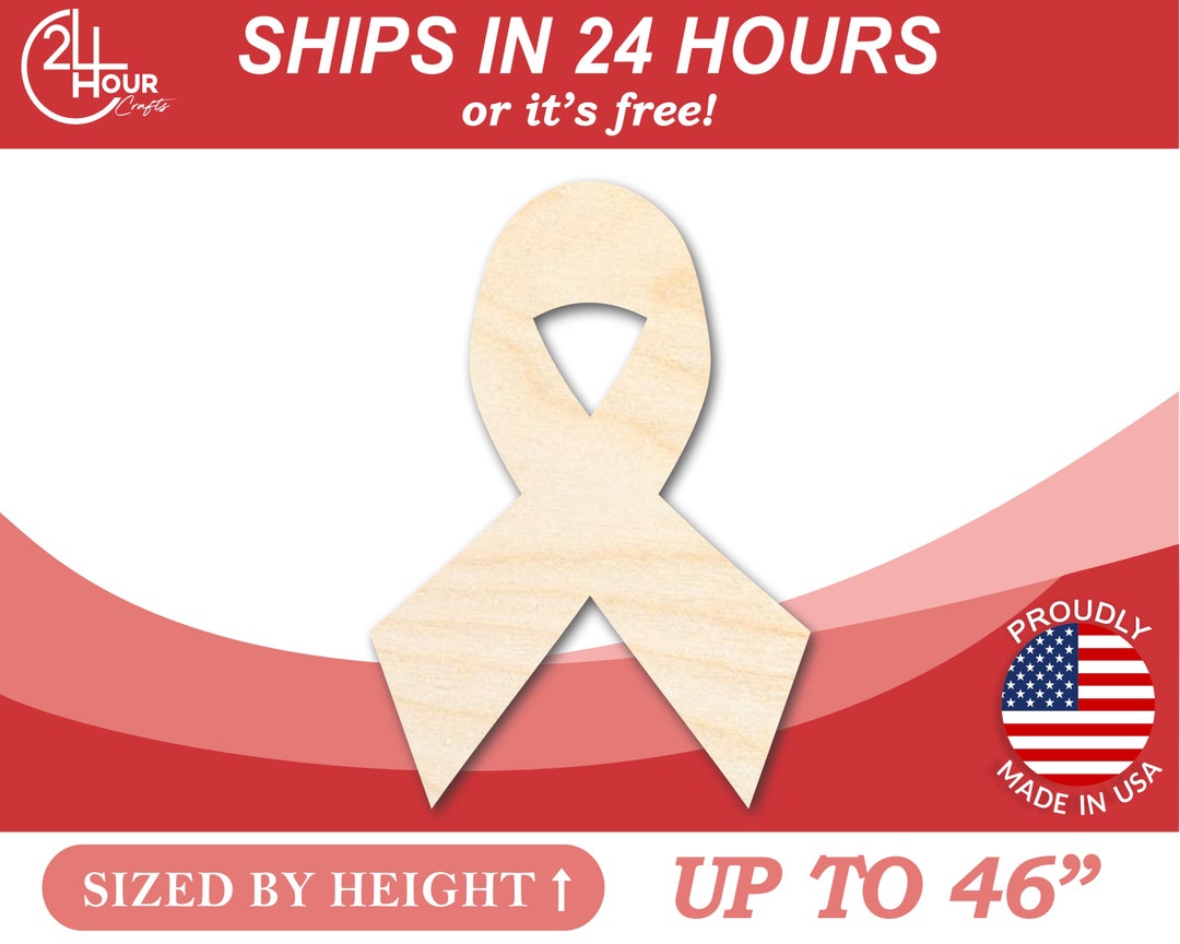 Rustic Cancer Ribbon Images Unfinished Wooden Cancer Ribbon Shape - Craft - From 1