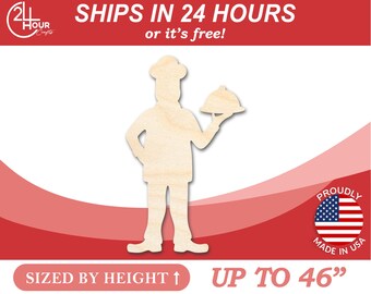 Unfinished Wooden Chef Hat Shape - Kitchen - Craft - from 1" up to 46"  DIY
