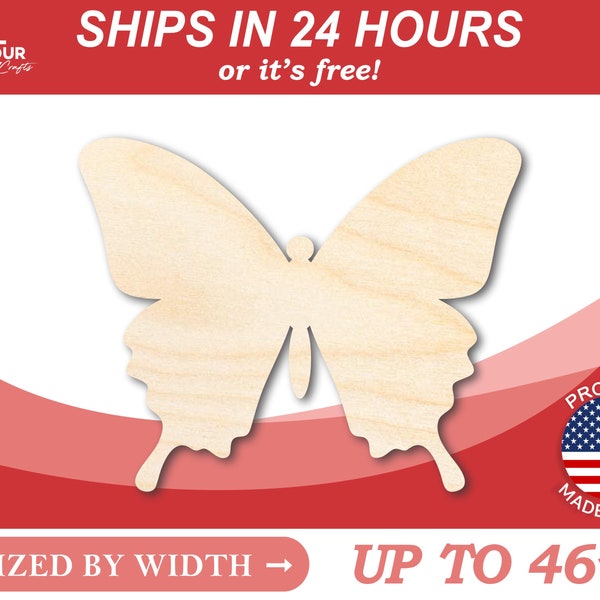 Unfinished Wood Butterfly | Insect | Animal | Wildlife | Craft Cutout | from 1" up to 46" DIY