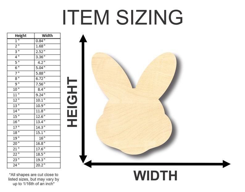 Craft up to 24 DIY Unfinished Wooden Easter Bunny Head Shape