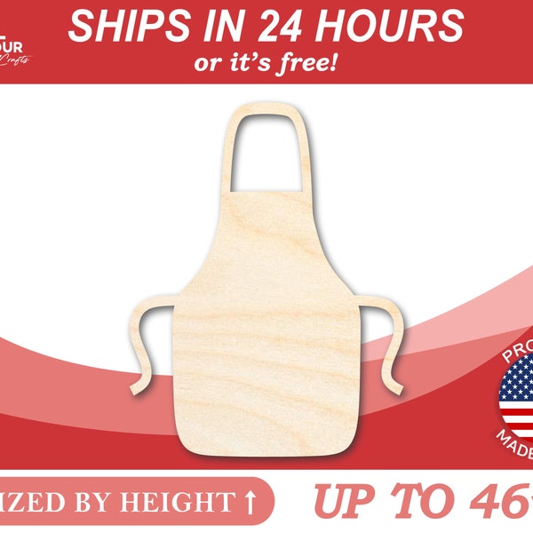 Unfinished Wooden Apron Shape - Craft - from 1" up to 46"  DIY