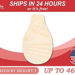 Unfinished Wooden Papaya Shape - Fruit - Tropical - Craft- from 1&quot; up to 46&quot;  DIY