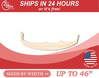 Unfinished Wooden Gondola Wood Shape - Venice Italy - Craft - from 1" up to 46"  DIY