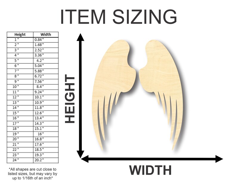Unfinished Wooden Angel Wings - Craft - From 1
