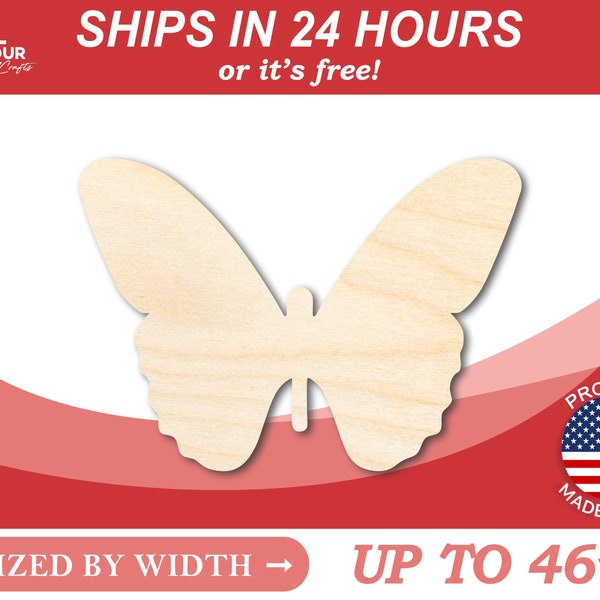 Unfinished Wooden Butterfly Silhoutte - Craft- from 1" up to 46" DIY